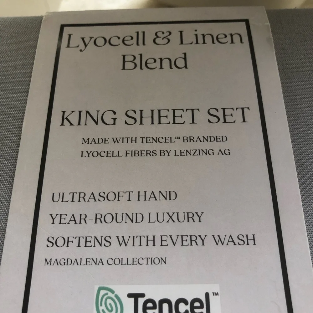 TENCEL™ Lyocell & Linen Blend Sheet Set - Magdalena Collection King Set Grey